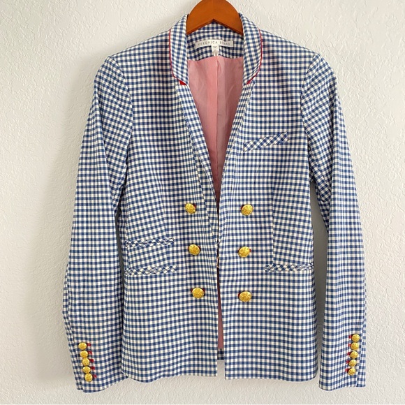 VERONICA BEARD
Blue white Double breasted Gingham Jacket - Picture 7 of 14